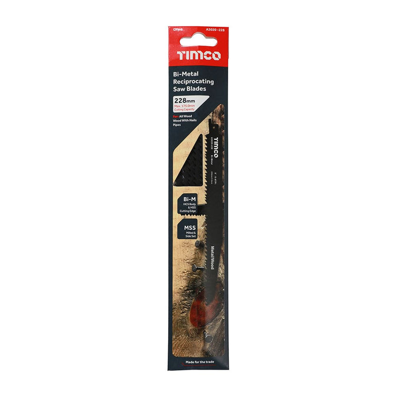 TIMCO Powertool Accessories TIMCO Reciprocating Saw Blades Wood with Nails Cutting Bi-Metal