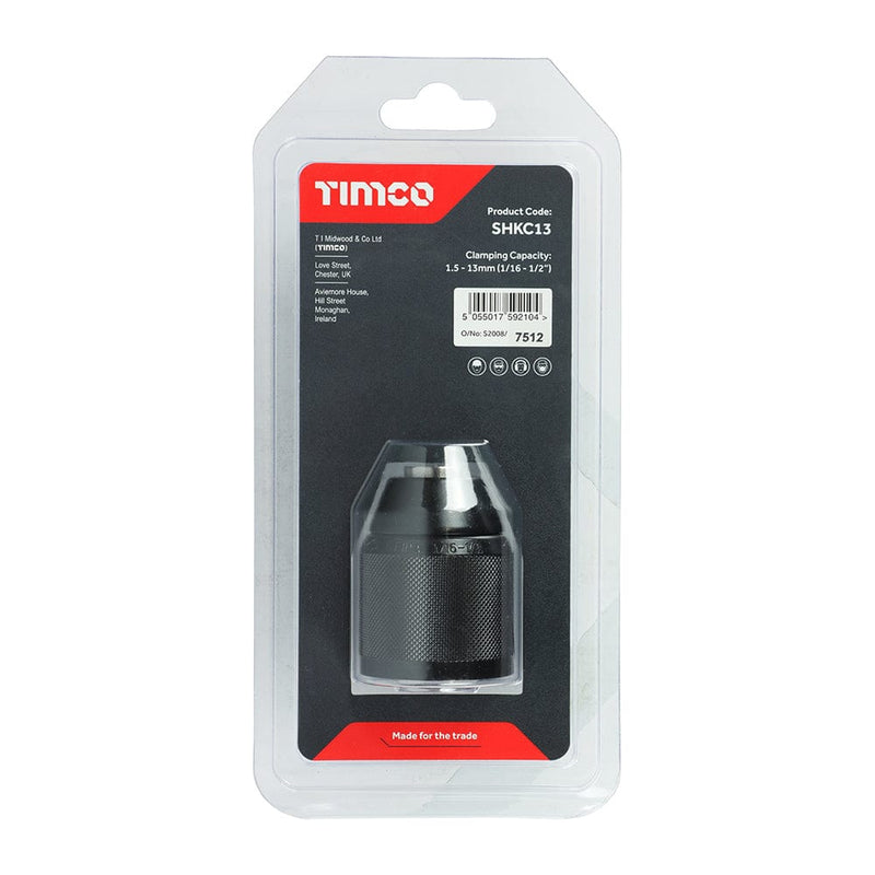 TIMCO Powertool Accessories TIMCO Single Handed Keyless Chuck - 1/2"