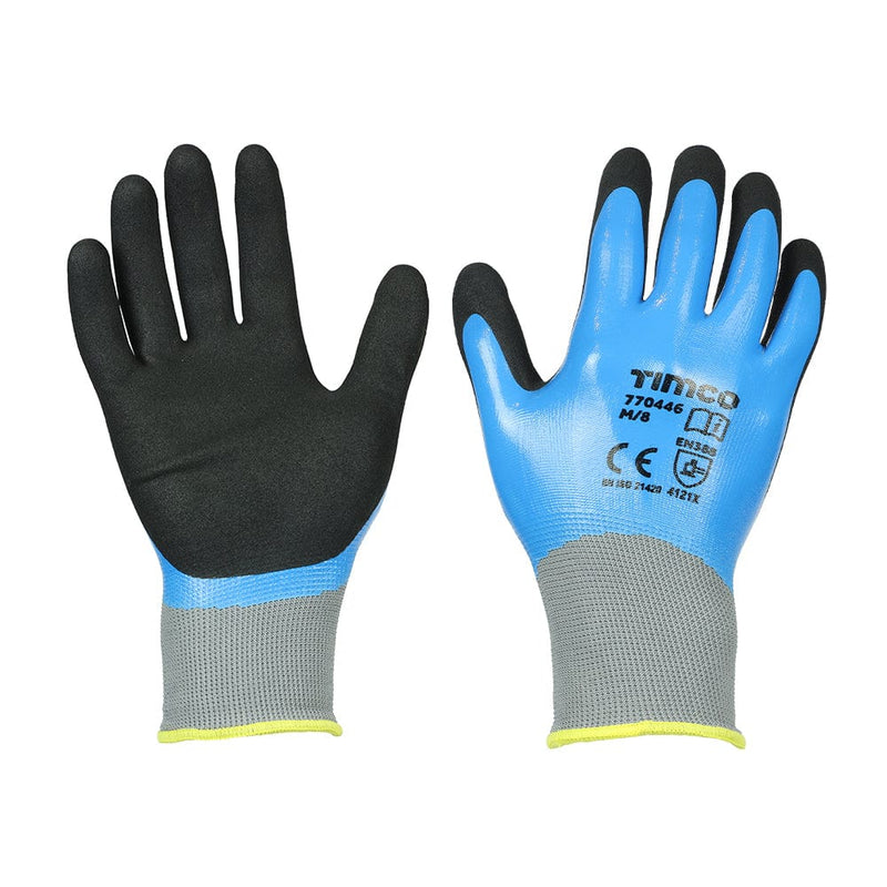 TIMCO PPE Medium TIMCO Waterproof Grip Sandy Nitrile Foam Coated Polyester Gloves