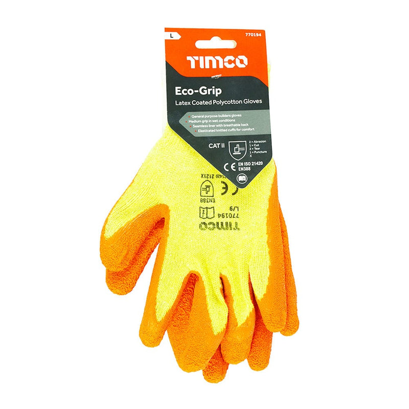 TIMCO PPE TIMCO Eco Grip Crinkle Latex Coated Polycotton Gloves