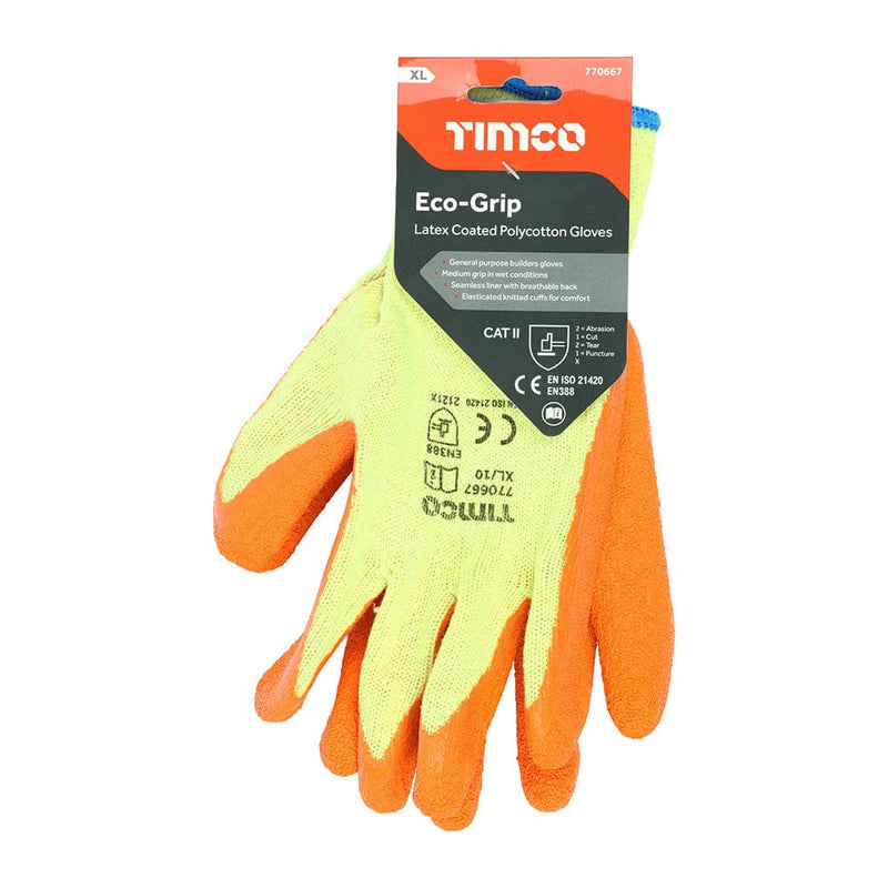 TIMCO PPE TIMCO Eco Grip Crinkle Latex Coated Polycotton Gloves