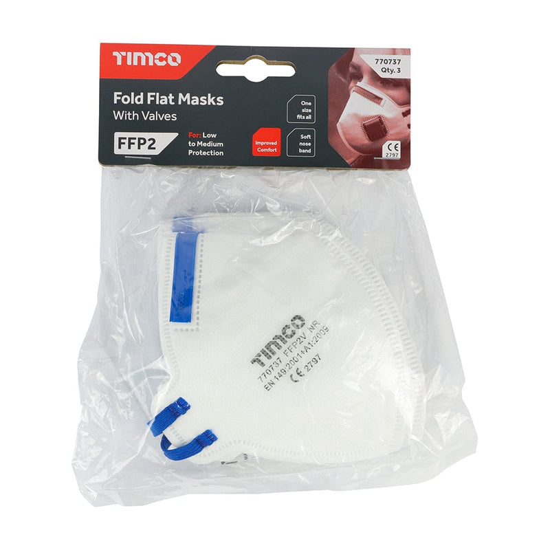 TIMCO PPE TIMCO FFP2 Fold Flat Valved Masks