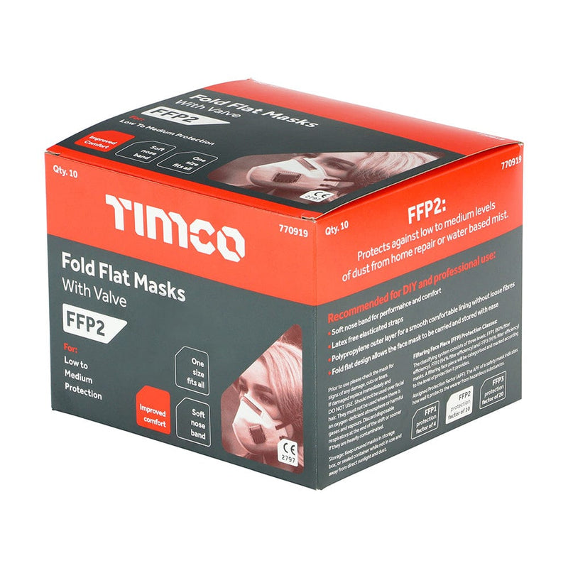 TIMCO PPE TIMCO FFP2 Fold Flat Valved Masks