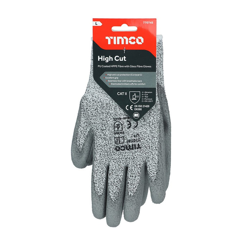 TIMCO PPE TIMCO High Cut C Glove PU HPPE Fibre