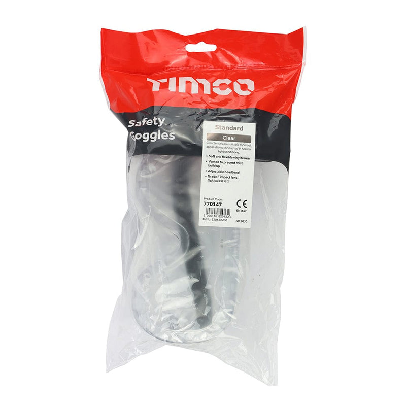 TIMCO PPE TIMCO Safety Goggles Clear - One Size