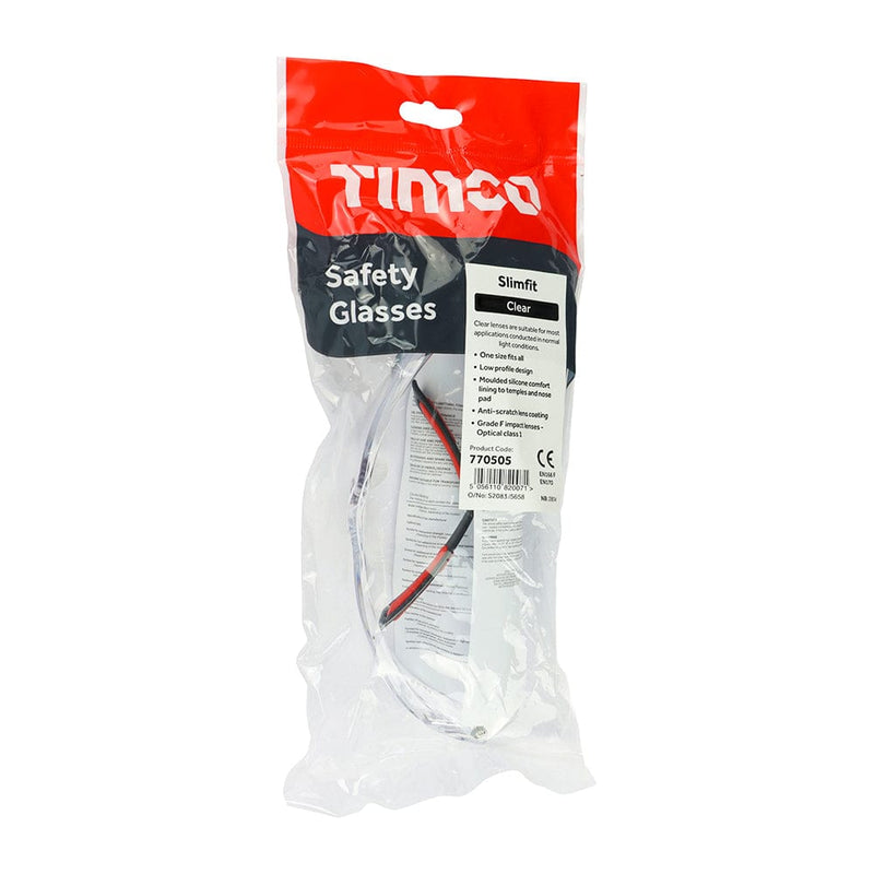 TIMCO PPE TIMCO Slimfit Safety Glasses Clear - One Size