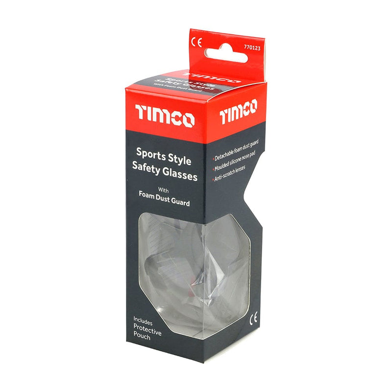 TIMCO PPE TIMCO Sport Style Safety Glasses Clear - One Size