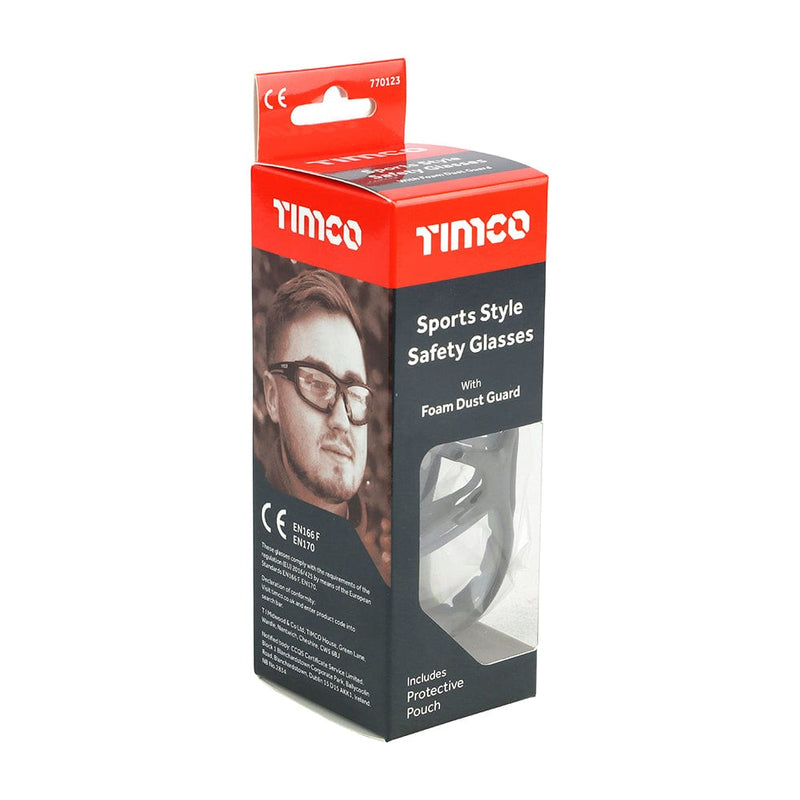 TIMCO PPE TIMCO Sport Style Safety Glasses Clear - One Size