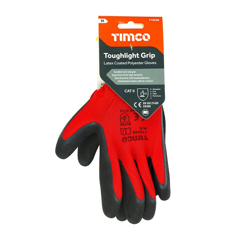 TIMCO PPE TIMCO Toughlight Grip Sandy Latex Coated Polyester Gloves