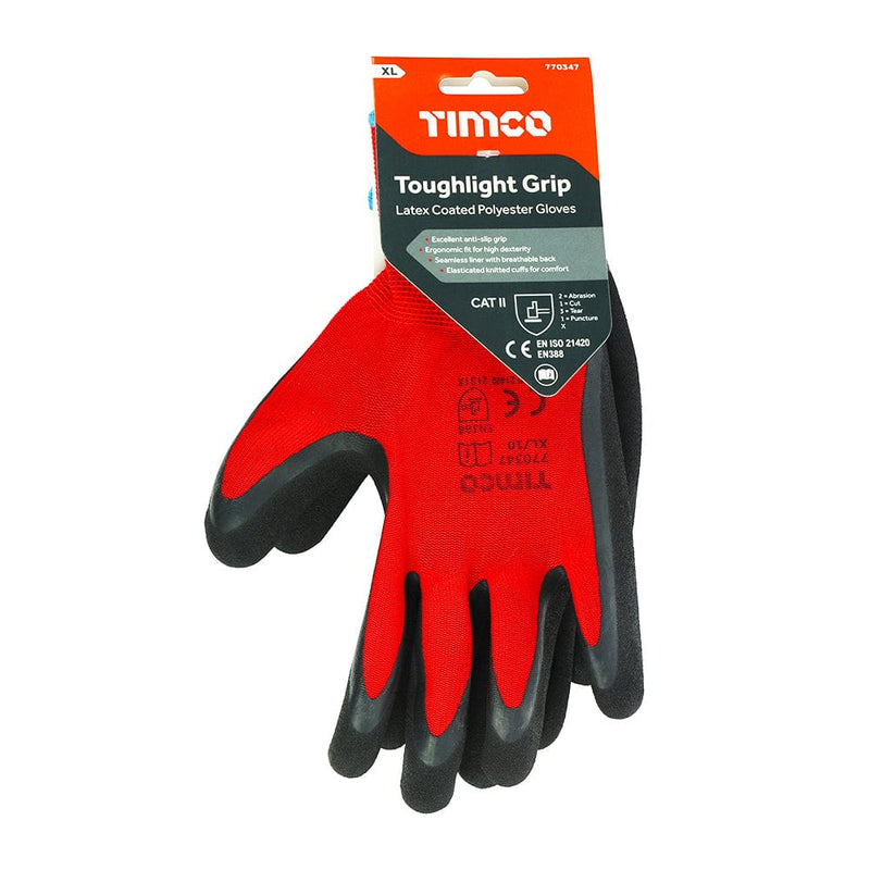 TIMCO PPE TIMCO Toughlight Grip Sandy Latex Coated Polyester Gloves