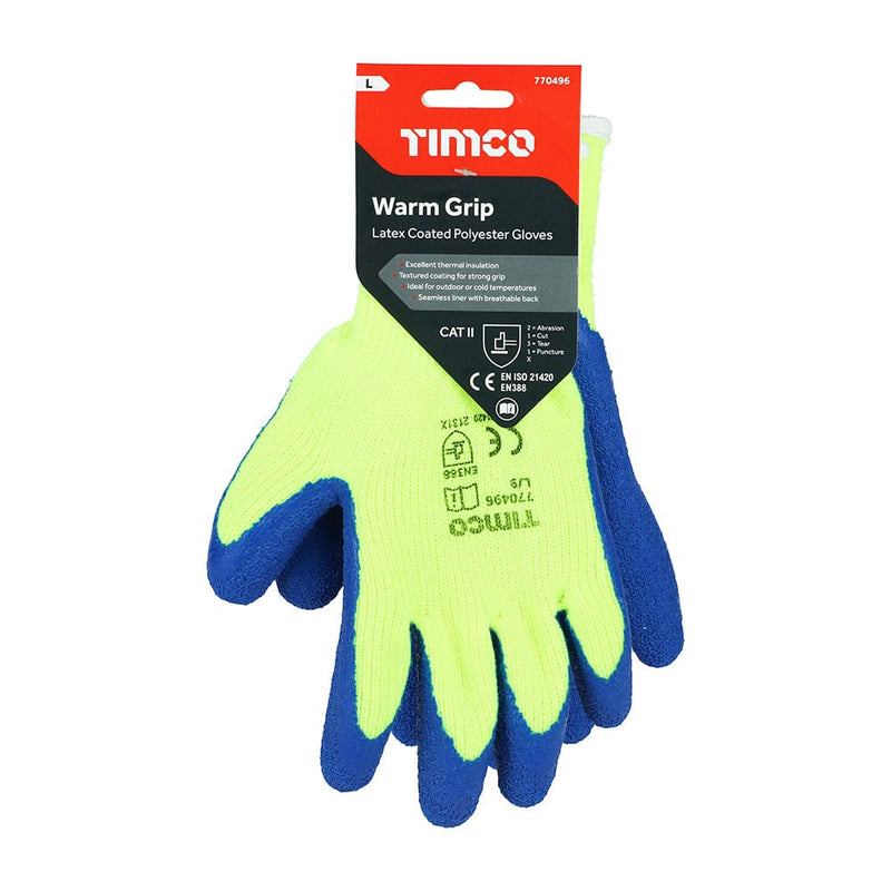 TIMCO PPE TIMCO Warm Grip Crinkle Latex Coated Polyester Gloves