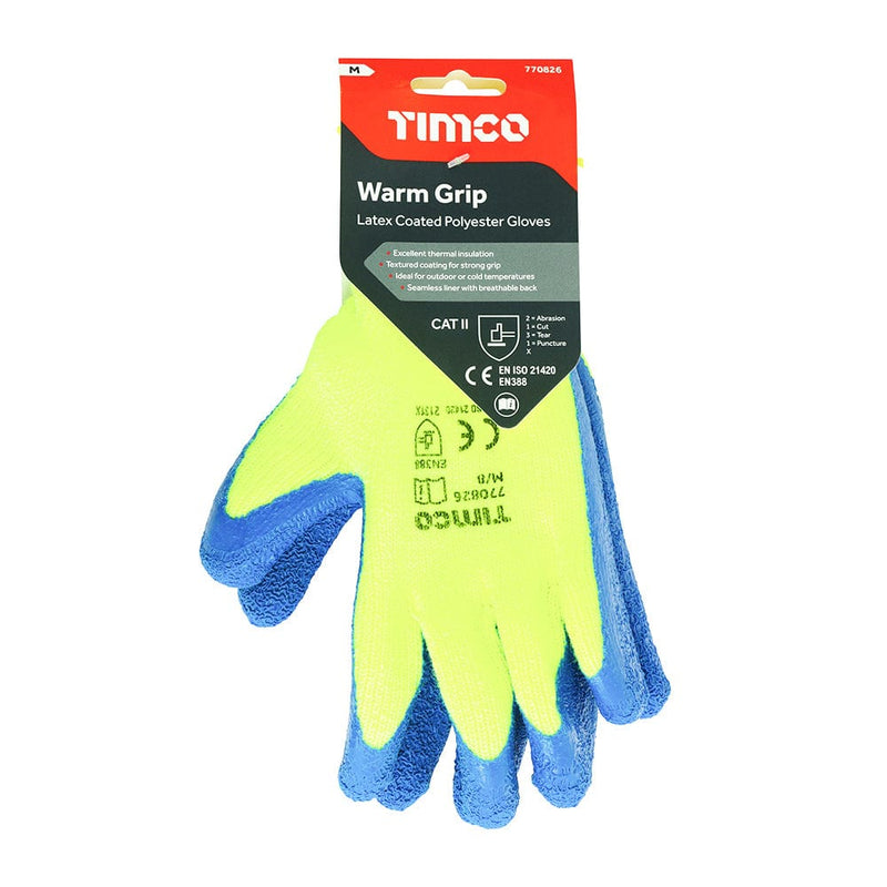 TIMCO PPE TIMCO Warm Grip Crinkle Latex Coated Polyester Gloves