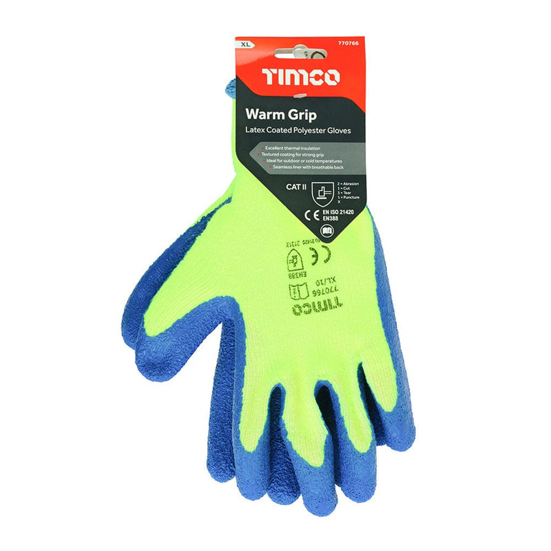 TIMCO PPE TIMCO Warm Grip Crinkle Latex Coated Polyester Gloves