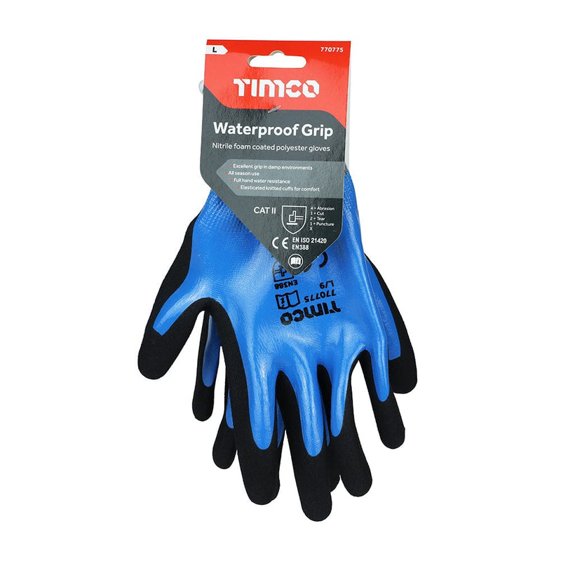 TIMCO PPE TIMCO Waterproof Grip Sandy Nitrile Foam Coated Polyester Gloves