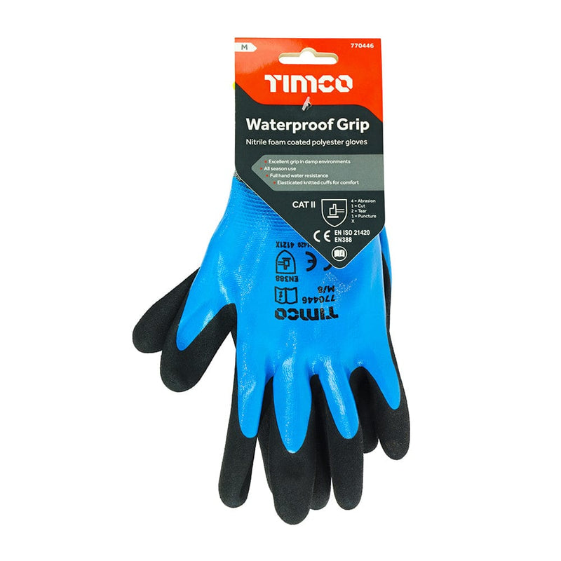 TIMCO PPE TIMCO Waterproof Grip Sandy Nitrile Foam Coated Polyester Gloves