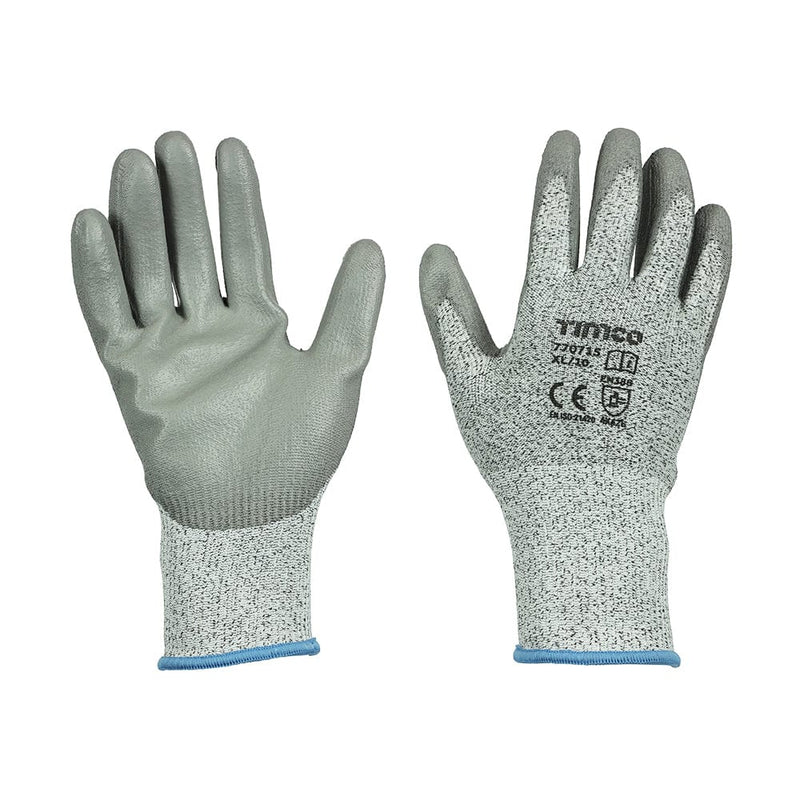 TIMCO PPE X Large TIMCO Medium Cut PU Coated HPPE Fibre with Glass Fibre Gloves