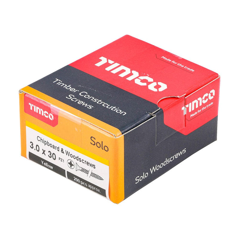 TIMCO Screws 3.0 x 30 TIMCO Solo Countersunk Gold Woodscrews