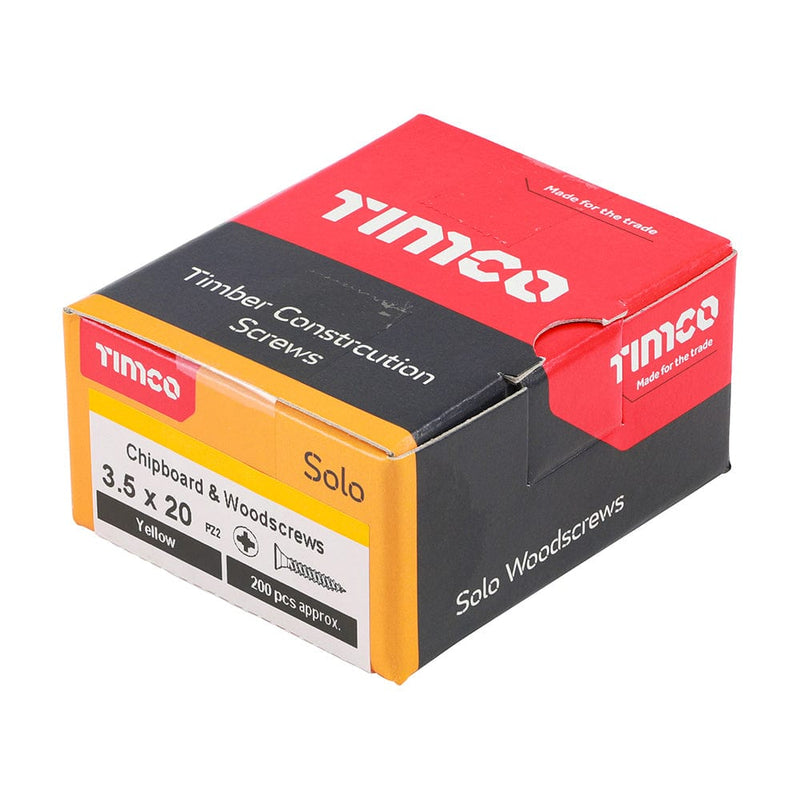 TIMCO Screws 3.5 x 20 / 200 TIMCO Solo Countersunk Gold Woodscrews