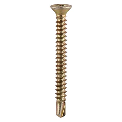 TIMCO Screws 3.9 x 13 TIMCO Window Fabrication Screws Countersunk with Ribs PH Self-Tapping Self-Drilling Point Yellow