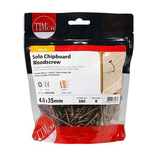 TIMCO Screws 4.0 x 35 / 380 / TIMbag TIMCO Solo Countersunk Gold Woodscrews