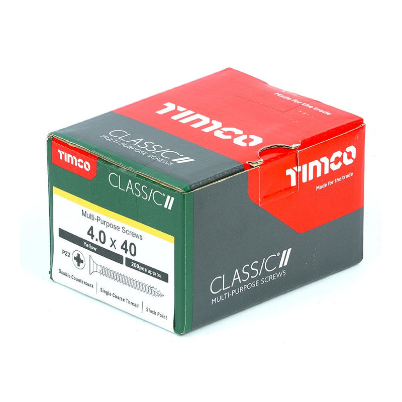 TIMCO Screws 4.0 x 40 / 200 TIMCO Classic Multi-Purpose Countersunk Gold Woodscrews