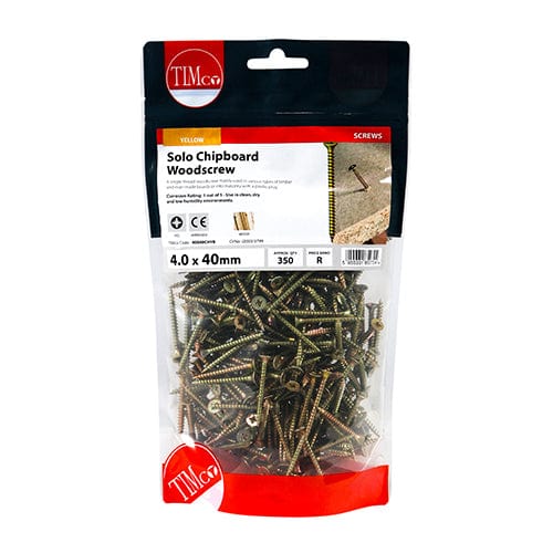 TIMCO Screws 4.0 x 40 / 350 / TIMbag TIMCO Solo Countersunk Gold Woodscrews