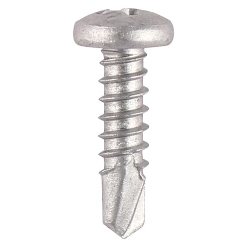 TIMCO Screws 4.2 x 13 TIMCO Window Fabrication Screws Pan PH Self-Tapping Self-Drilling Point Martensitic Stainless Steel & Silver Organic