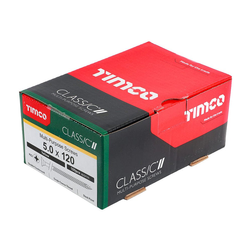 TIMCO Screws 5.0 x 120 / 100 TIMCO Classic Multi-Purpose Countersunk Gold Woodscrews