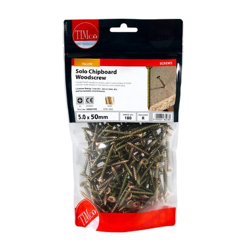 TIMCO Screws 5.0 x 50 / 180 / TIMbag TIMCO Solo Countersunk Gold Woodscrews