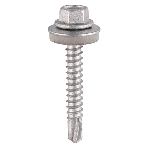 TIMCO Screws 5.5 x 100 TIMCO Self-Drilling Light Section Screws Exterior Silver with EPDM Washer
