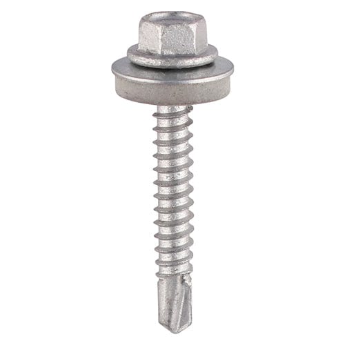 TIMCO Screws 5.5 x 19 TIMCO Self-Drilling Light Section Screws Exterior Silver with EPDM Washer