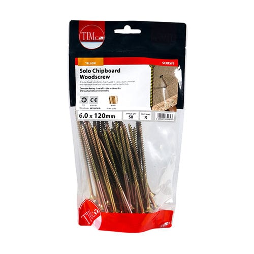 TIMCO Screws 6.0 x 120 / 50 / TIMbag TIMCO Solo Countersunk Gold Woodscrews