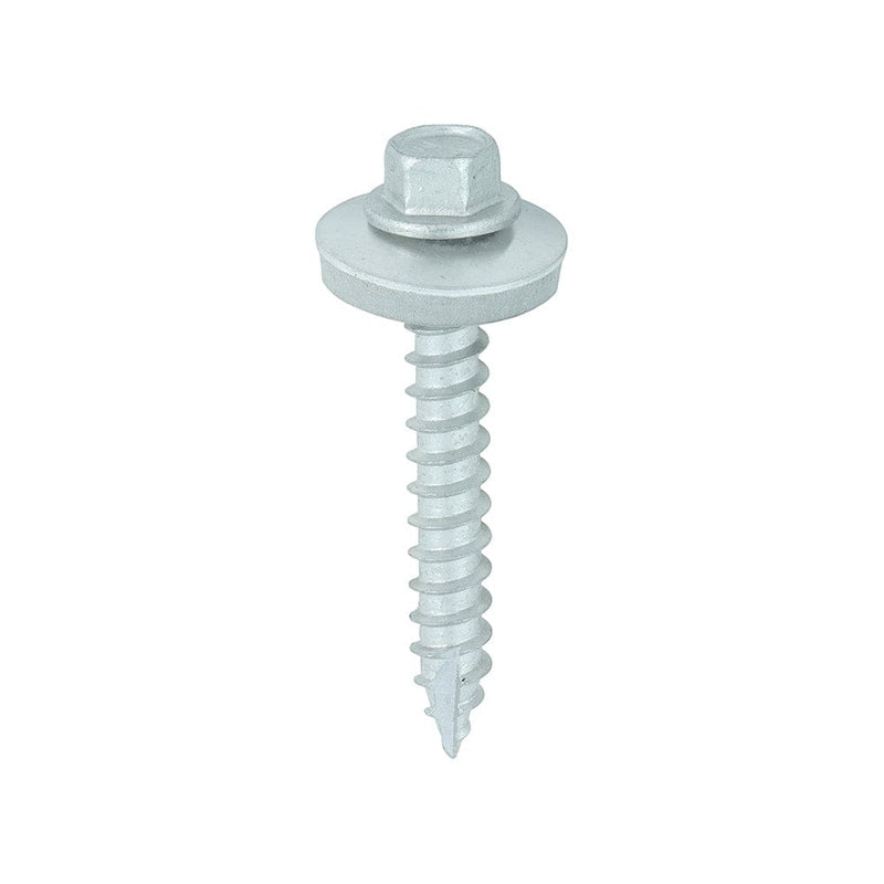 TIMCO Screws 6.3 x 45 TIMCO Slash Point Sheet Metal to Timber Screws Exterior Silver with EPDM Washer