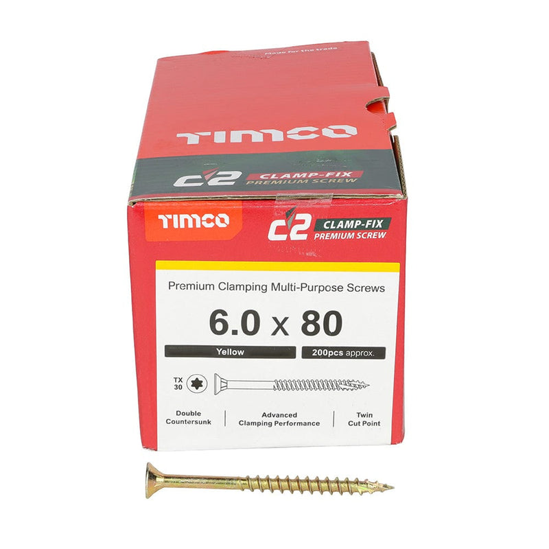 TIMCO Screws TIMCO C2 Clamp-Fix Multi-Purpose Premium Countersunk Gold Woodscrews