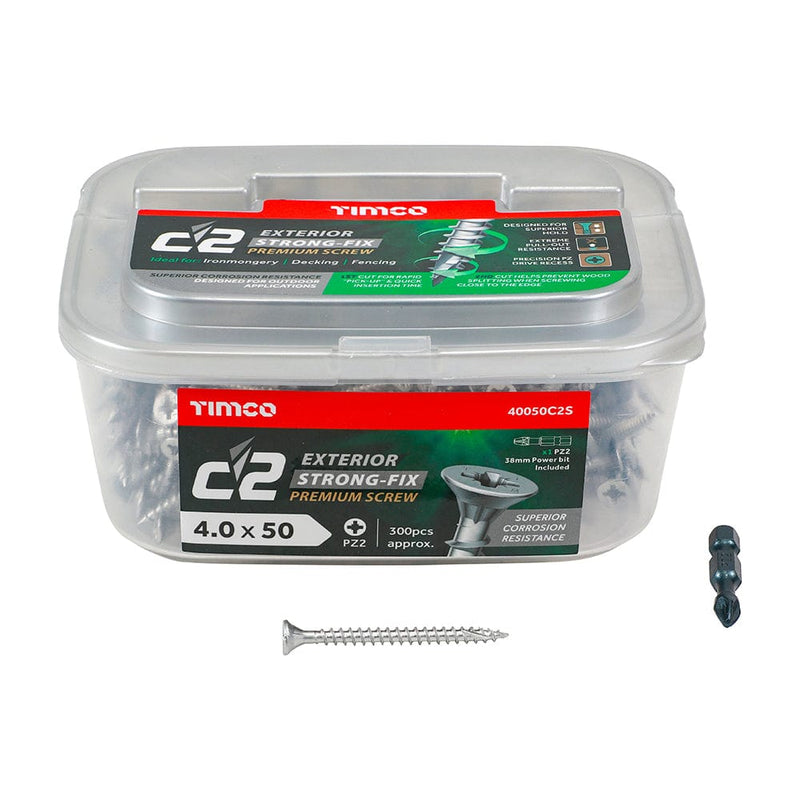 TIMCO Screws TIMCO C2 Exterior Multi-Purpose Premium Countersunk Silver Woodscrews