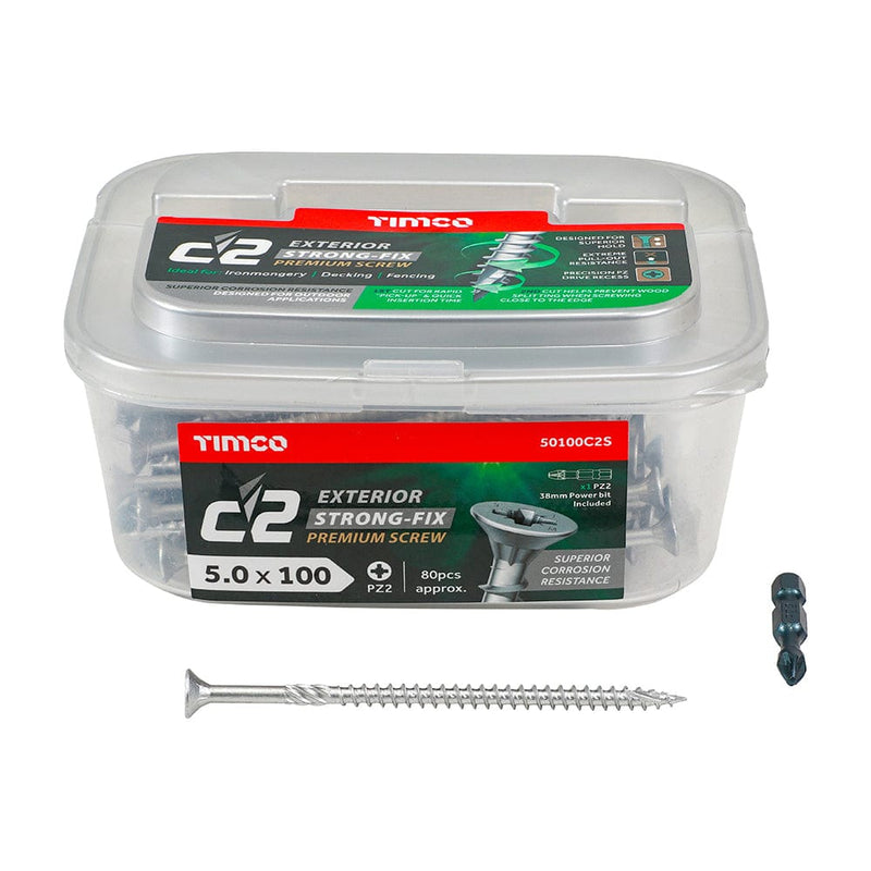 TIMCO Screws TIMCO C2 Exterior Multi-Purpose Premium Countersunk Silver Woodscrews