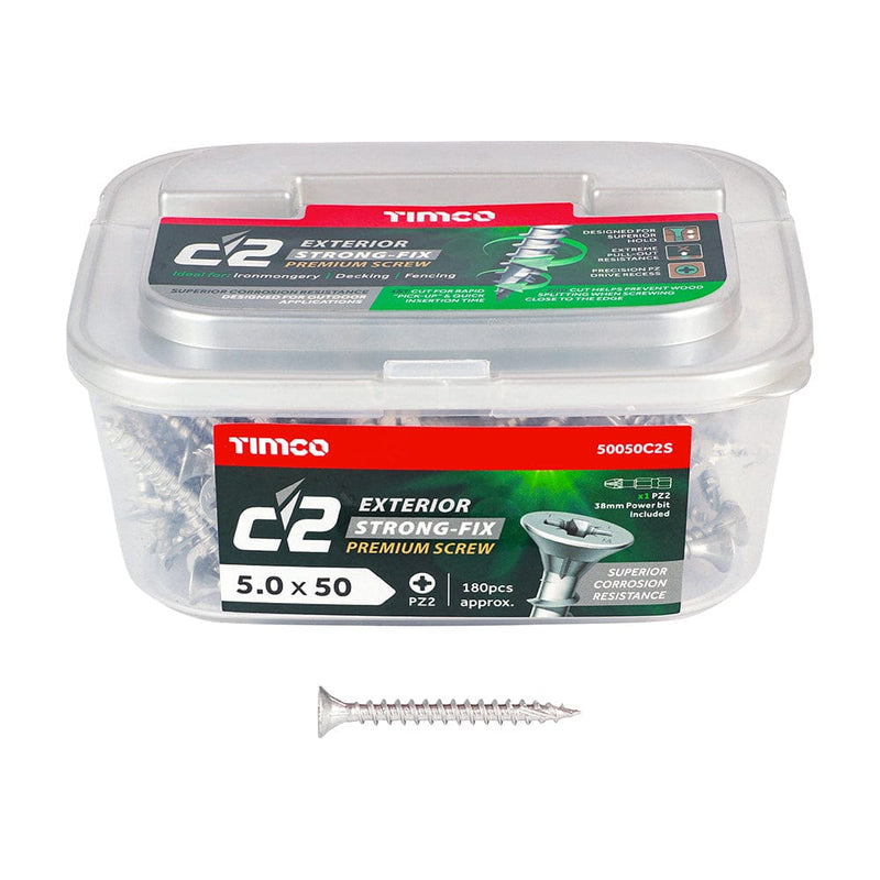 TIMCO Screws TIMCO C2 Exterior Multi-Purpose Premium Countersunk Silver Woodscrews