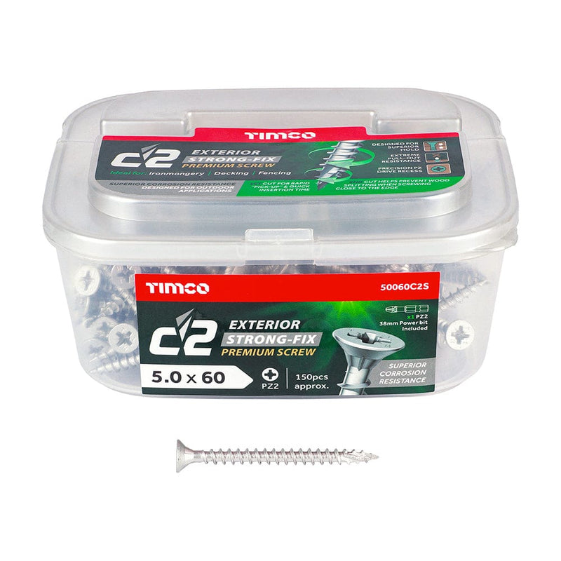 TIMCO Screws TIMCO C2 Exterior Multi-Purpose Premium Countersunk Silver Woodscrews