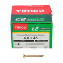 TIMCO Screws TIMCO C2 Strong-Fix Multi-Purpose Premium Countersunk Gold Woodscrews
