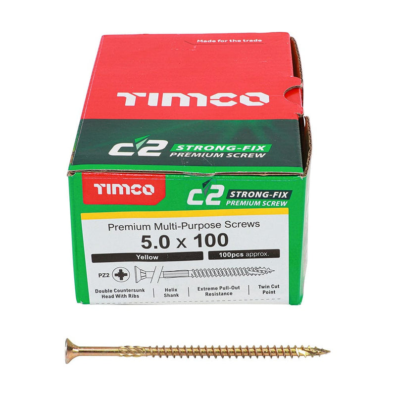 TIMCO Screws TIMCO C2 Strong-Fix Multi-Purpose Premium Countersunk Gold Woodscrews