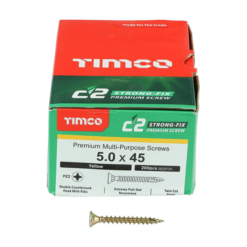 TIMCO Screws TIMCO C2 Strong-Fix Multi-Purpose Premium Countersunk Gold Woodscrews