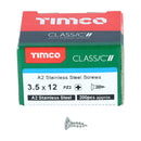 TIMCO Screws TIMCO Classic Multi-Purpose Countersunk A2 Stainless Steel Woodcrews