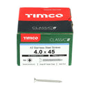 TIMCO Screws TIMCO Classic Multi-Purpose Countersunk A2 Stainless Steel Woodcrews