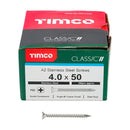 TIMCO Screws TIMCO Classic Multi-Purpose Countersunk A2 Stainless Steel Woodcrews