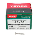 TIMCO Screws TIMCO Classic Multi-Purpose Countersunk A2 Stainless Steel Woodcrews
