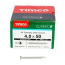 TIMCO Screws TIMCO Classic Multi-Purpose Countersunk A4 Stainless Steel Woodcrews