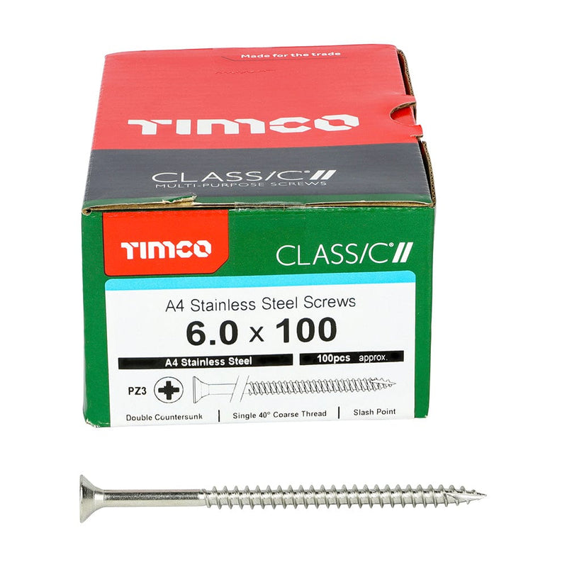 TIMCO Screws TIMCO Classic Multi-Purpose Countersunk A4 Stainless Steel Woodcrews