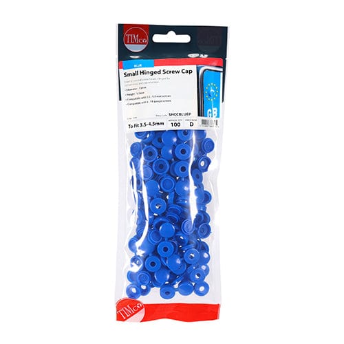 TIMCO Screws TIMCO Hinged Screw Caps Small Blue - To fit 3.0 to 4.5 Screw