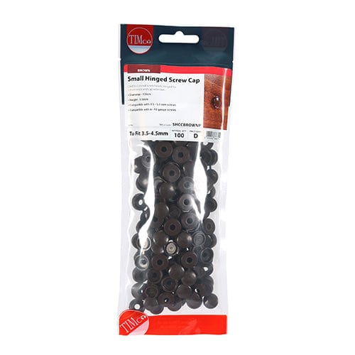 TIMCO Screws TIMCO Hinged Screw Caps Small Brown - To fit 3.0 to 4.5 Screw