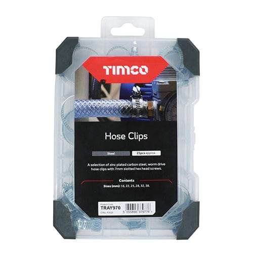 TIMCO Screws TIMCO Hose Clips Mixed Tray - 25pcs